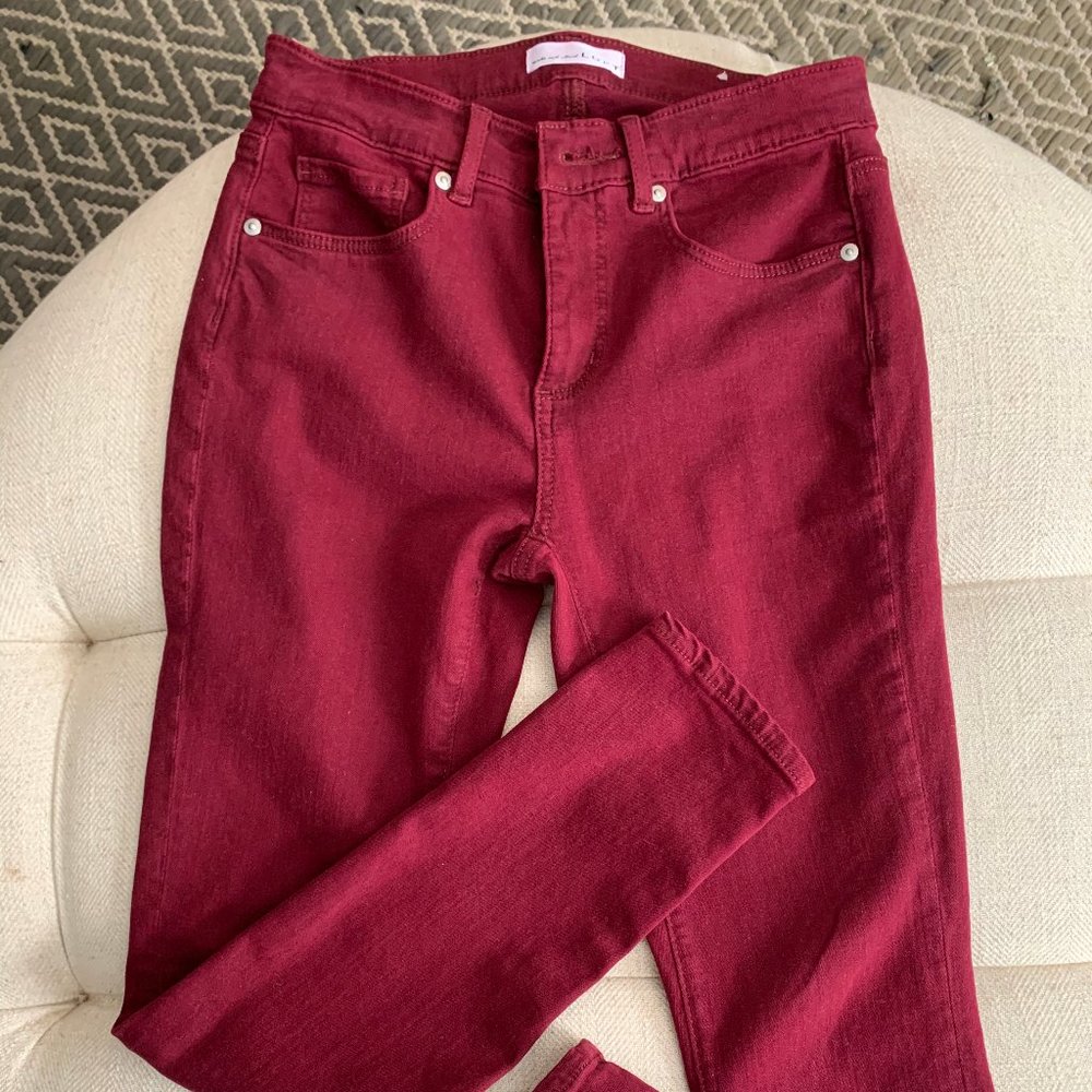LOFT Red Skinny Jeans